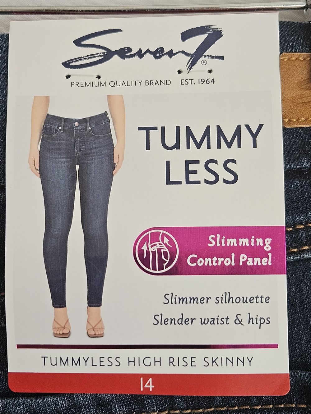 Seven 7 Tummyless High Rise Skinny Jeans Women's Size 14 Dark Wash NWT - Picture 7 of 15
